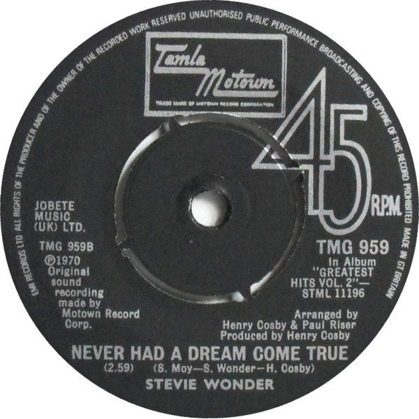 Stevie Wonder - I Was Made To Love Her / Never Had A Dream Come True (7