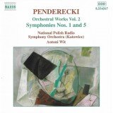 Penderecki*, National Polish Radio Symphony Orchestra (Katowice)*, Antoni Wit - Orchestral Works Vol. 2 - Symphonies Nos. 1 & 5 (CD)