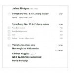 Julius RÃ¶ntgen - NDR Radiophilharmonie - David Porcelijn - Symphonies 8 & 15 â€¢ Variationen Ãœber Eine Norwegische Volksweise (CD, Album)