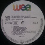 The Modern Jazz Quartet With New York Chamber Symphony - Three Windows (LP, Album)