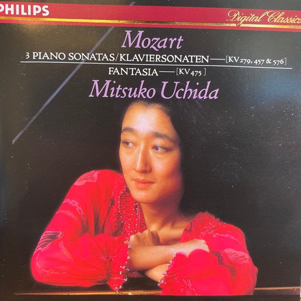 Mozart*, Mitsuko Uchida - 3 Piano Sonatas = Klaviersonaten KV 279, 457 & 576 · Fantasia KV 475 (CD)