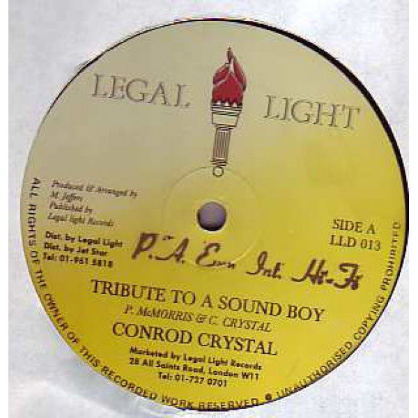 Conrod Crystal* - Tribute To A Sound Boy (12