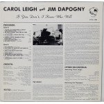 Carol Leigh and Jim Dapogny* - If You Don't, I Know Who Will (LP)