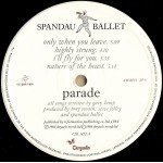 Spandau Ballet - Parade (LP, Album, Gat)