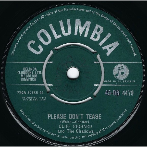 Cliff Richard And The Shadows* - Please Don't Tease (7