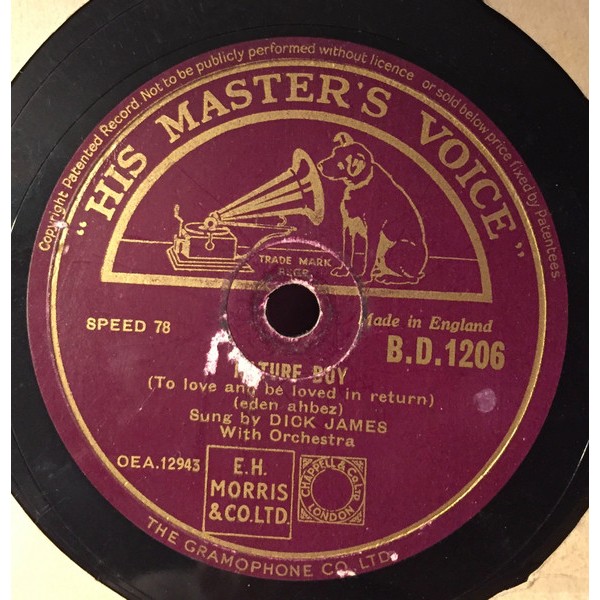 Dick James - Nature Boy (To Love And Be Loved In Return) / You Can't Be True Dear	 (Shellac, 10