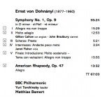 Dohnányi* - BBC Philharmonic, Matthias Bamert - Symphony No. 1 / American Rhapsody (CD)
