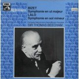 Bizet*, Lalo*, Sir Thomas Beecham, Orchestre National De La Radiodiffusion Française* - Symphonie En Ut Majeur -  Symphonie En Sol Mineur (LP, RE)