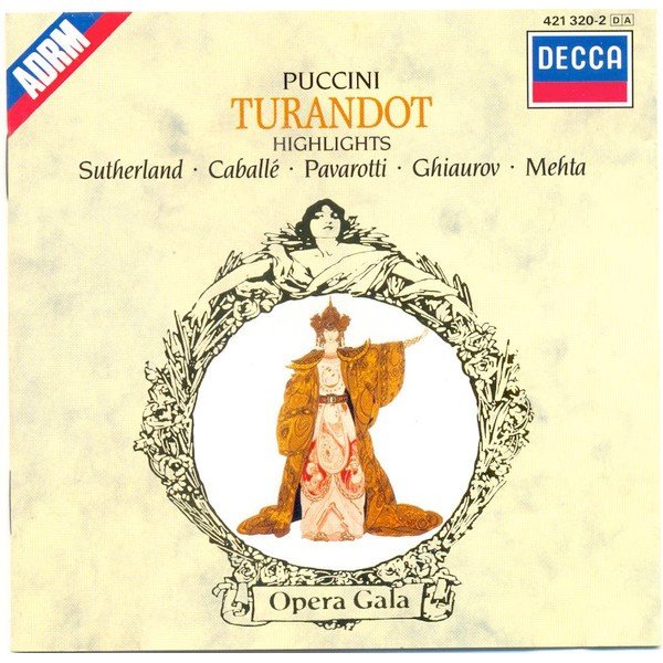Puccini*, Sutherland*, Pavarotti*, Caballé*, Mehta* - Turandot (Highlights) (CD, Album, RE)
