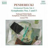 Penderecki*, National Polish Radio Symphony Orchestra (Katowice)*, Antoni Wit - Orchestral Works Vol. 2 - Symphonies Nos. 1 & 5 (CD)