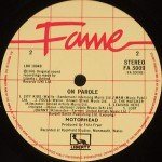 Motörhead - On Parole (LP, Album, RE)