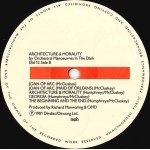 Orchestral Manœuvres In The Dark* - Architecture & Morality (LP, Album, Yel)