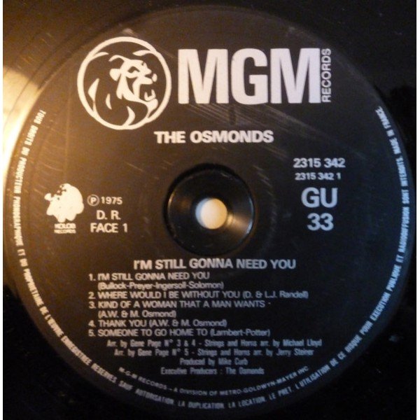 The Osmonds - I'm Still Gonna Need You (LP)
