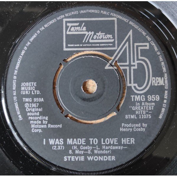 Stevie Wonder - I Was Made To Love Her / Never Had A Dream Come True (7