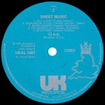 10cc - Sheet Music (LP, Album, Sil)