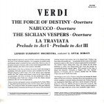 Verdi*, London Symphony Orchestra*, Antal Dorati - Overtures - The Force Of Destiny / Nabucco / The Sicilian Vespers / La Traviata: Preludes To Acts I And III (LP, RE)