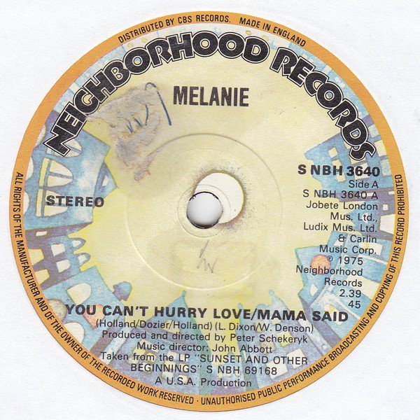 Melanie (2) - You Can't Hurry Love / Mama Said (7