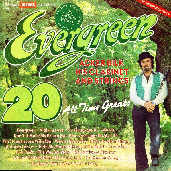 Acker Bilk His Clarinet And Strings - Evergreen (LP, Album, Ltd, Gre)