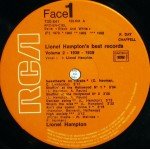 Lionel Hampton - Lionel Hampton's Best Records (1938-1939) (LP, Comp)